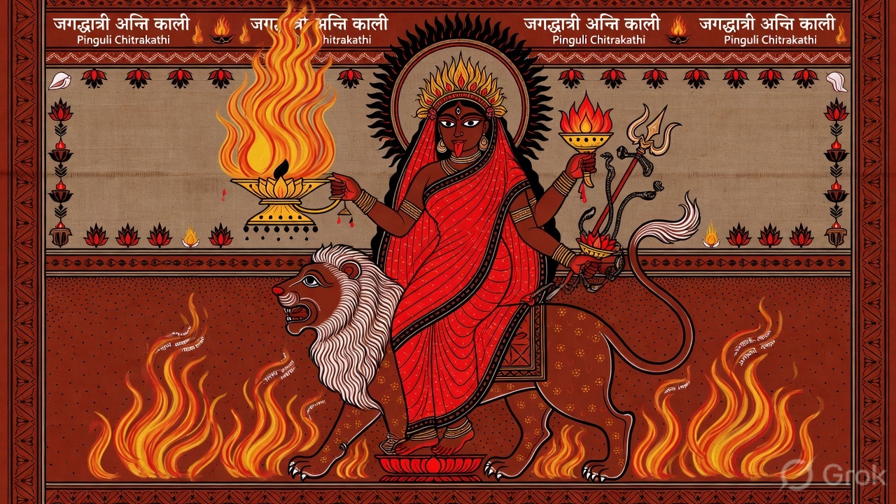 Jagaddhatri's fire in Kali