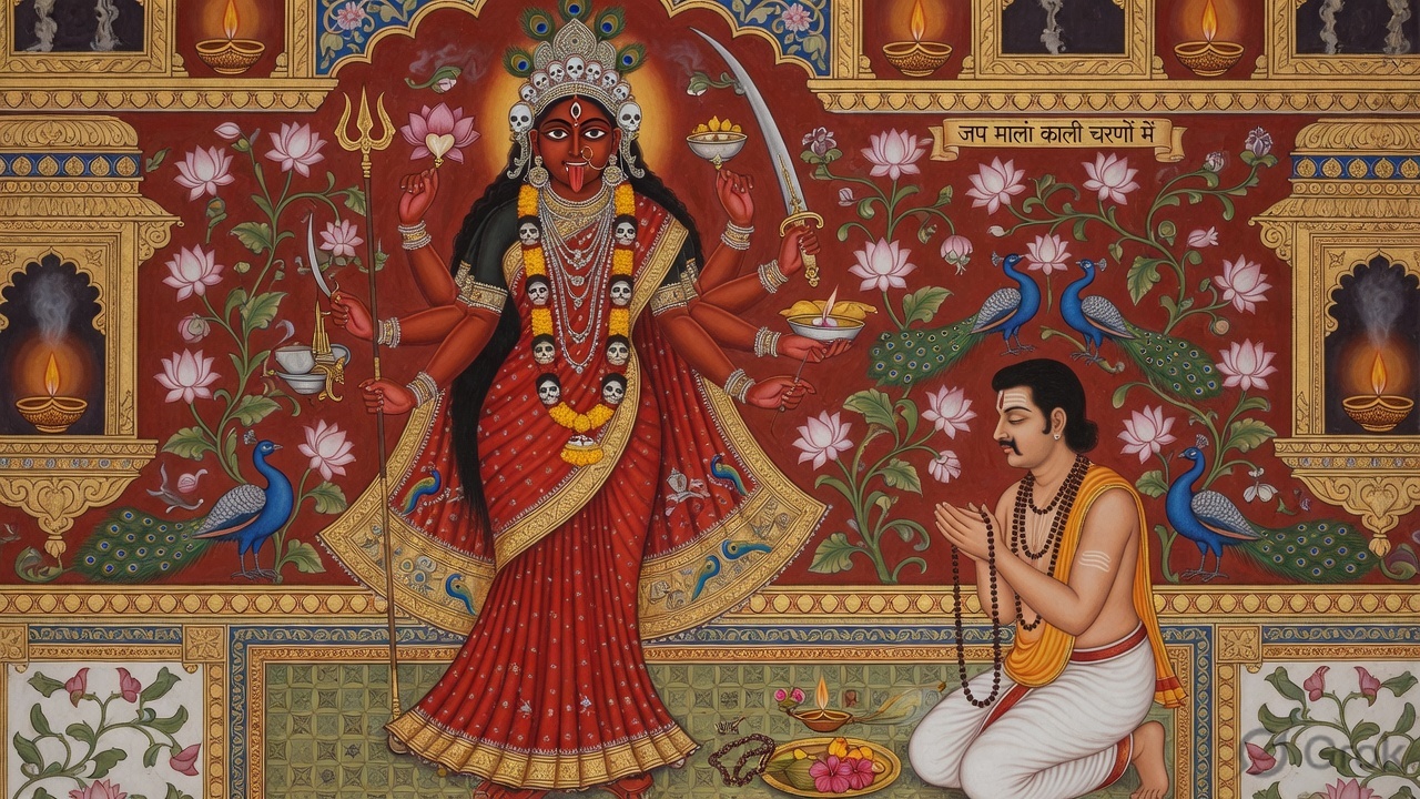Japa mala before Kali