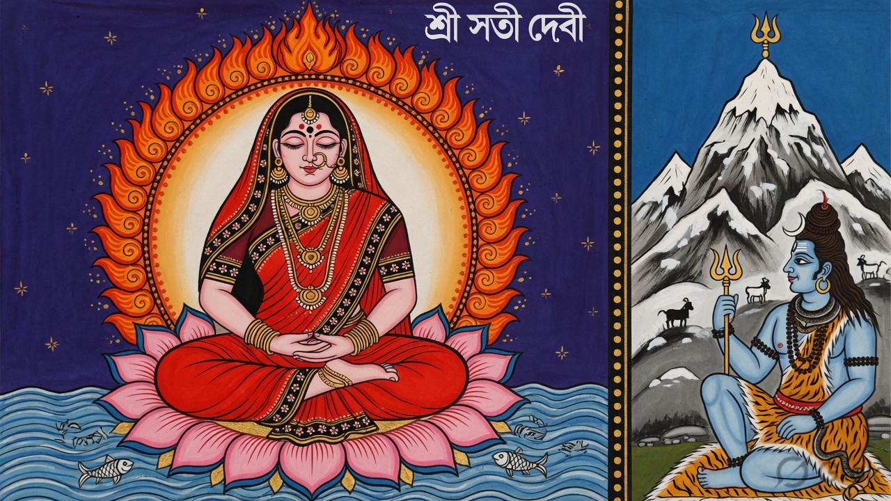 Sati enters the yogic fire